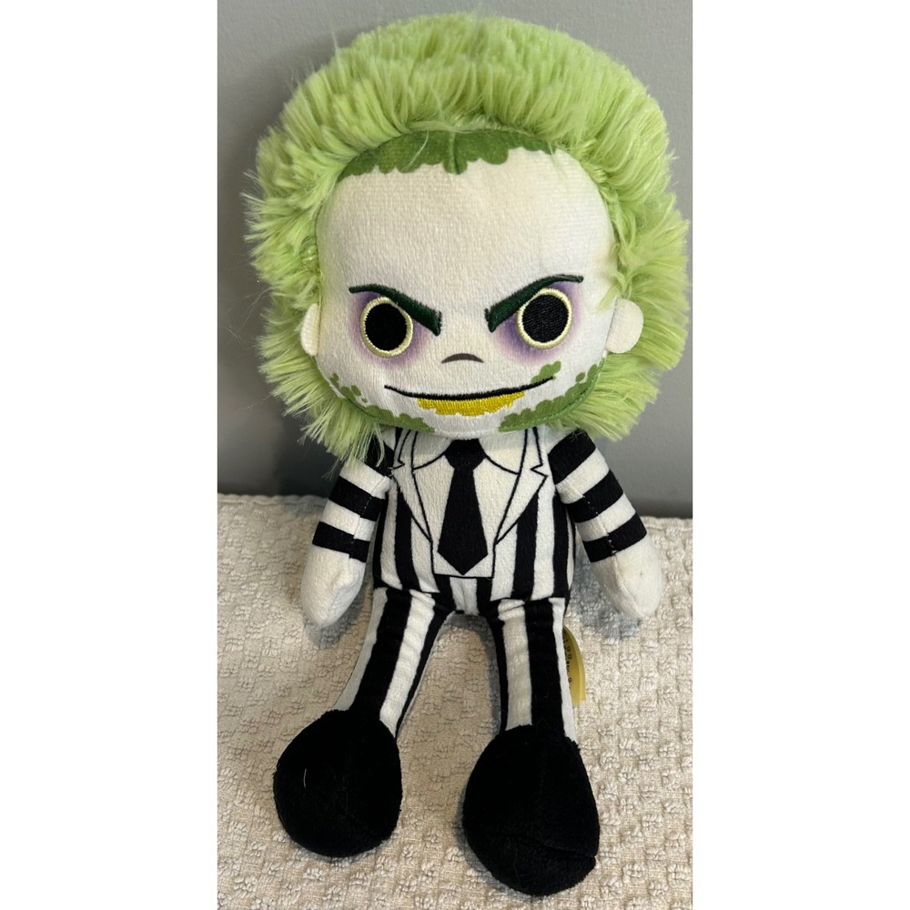 Beetlejuice‎ Beetlejuice 12" Plush Toy Warner Bros 2024 Striped Suit Green Hair